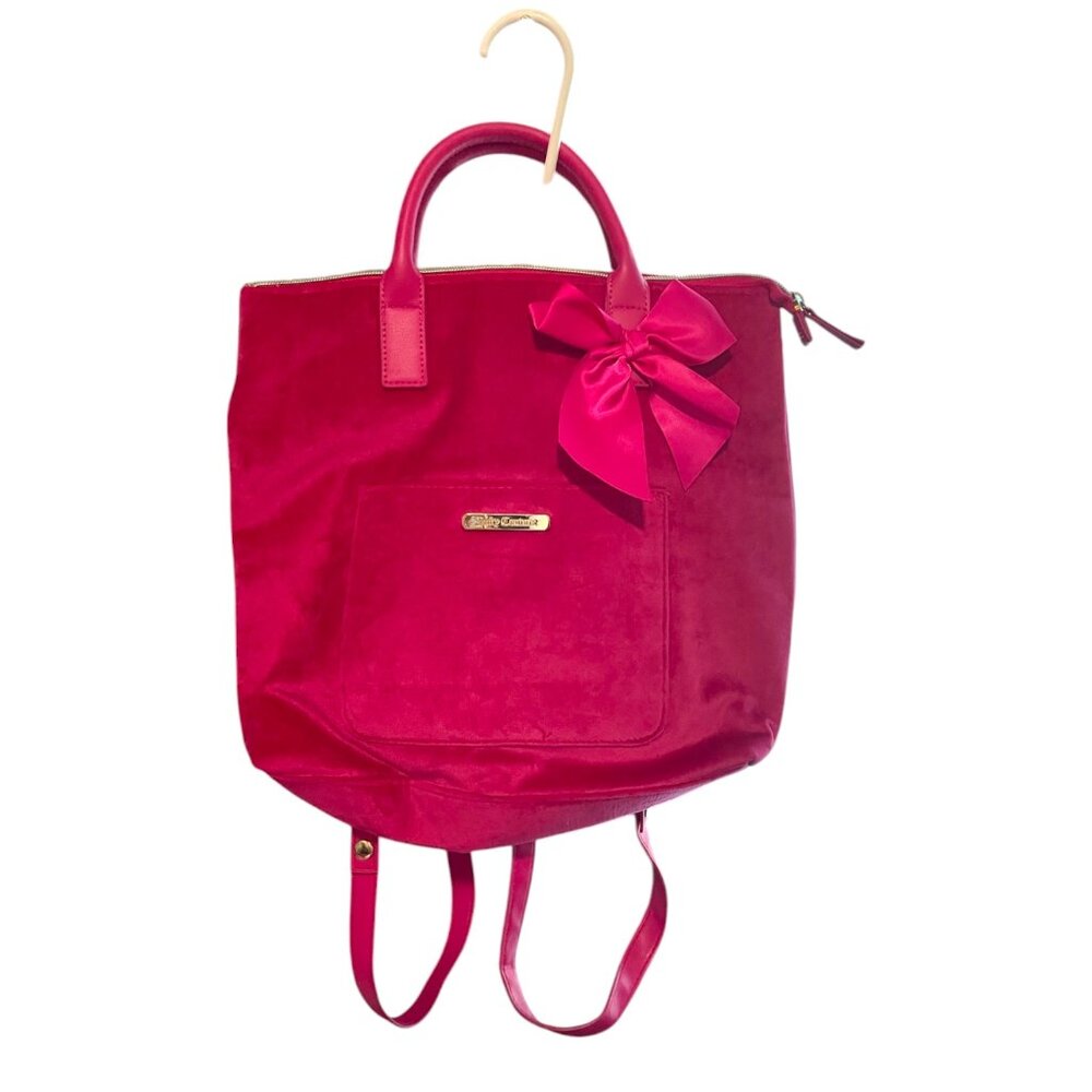 Juicy Couture Pink Velvet Bow Backpack